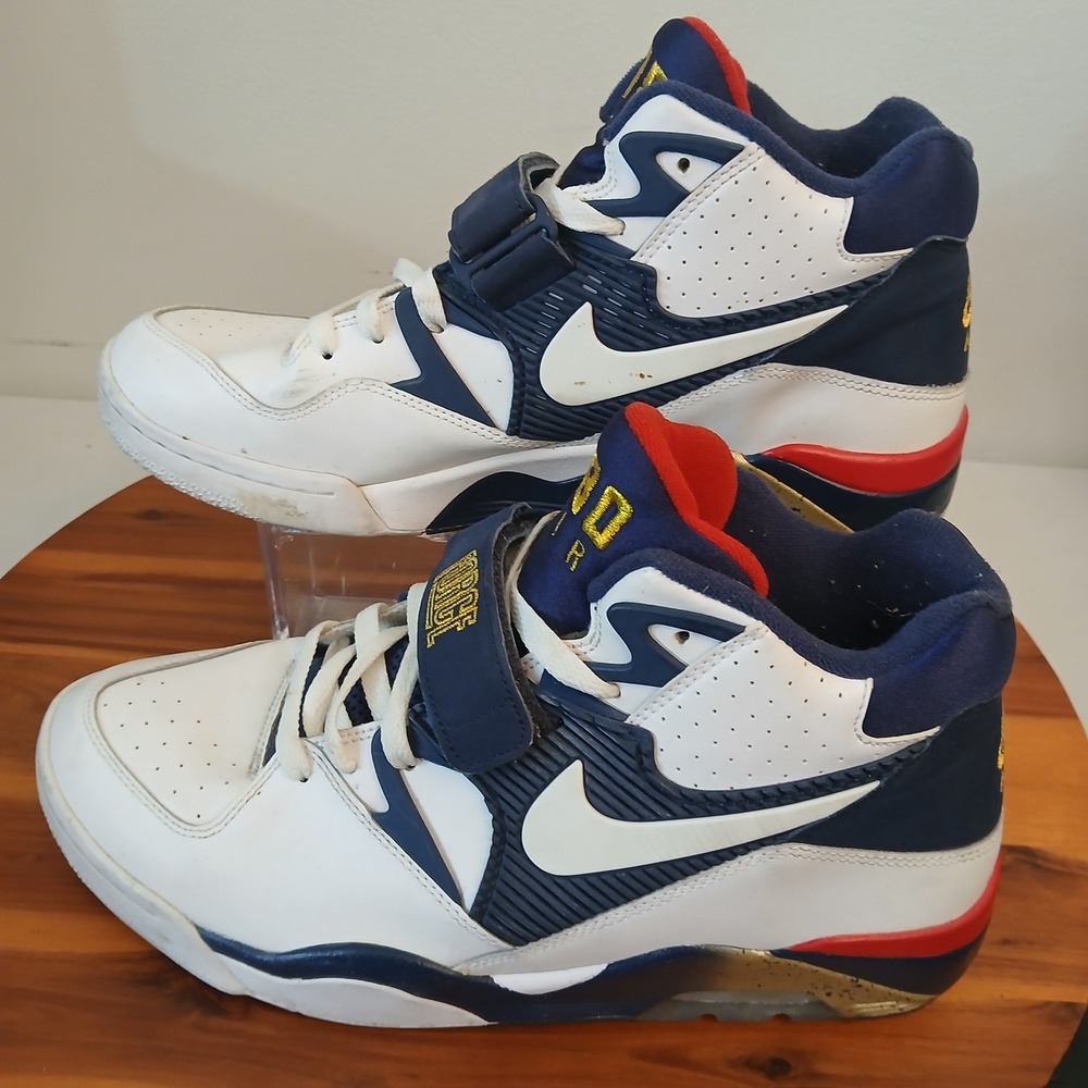 Nike Air Force 180 Olympic Men 11 White Blue Running Shoes Sneakers 310095-100